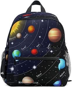 AUUXVA Solar System Planets Kids Backpack Toddler Girls Boys Preschool School Bag Casual Travel Daypack Bookbag Schoolbag for Junior Primary Children Students a