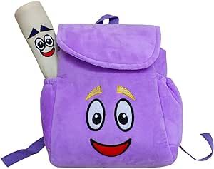 Haisijing Plush Backpack Explorer Bag Stuffed toys,Purple Cartoon Children Backpack With Map
