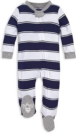 Sleep and Play PJs, 100% Organic Cotton One-Piece Zip Front Romper Jumpsuit Pajamas