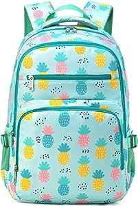 BLUEFAIRY Pinapple Girls Backpack for Kids Bookbag Teens Girls Elementary School Bags Lightweight Waterproof Bag for Child