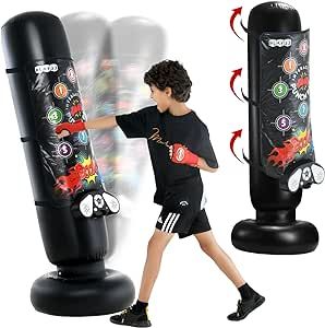 Play22 Punching Bag for Kids with Educational Electronic Memory Game Mat with Lights & Sounds - Kids Toys Boxing Bag with Wireless Music, 8 Sounds, 4 Modes, Led Scoreboard, Volume Control