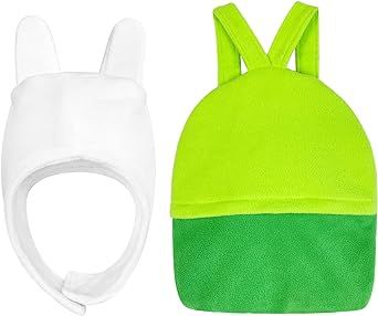 GZHOK Hat and Green Backpack Anime Costume Accessory Dress Up for Halloween Party Cosplay