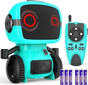 Dandist Robot Toys - Kids Toys RC Robots, Remote Control Toy with Talkie and Programming Function, Auto-Demo, Flexible RC Servo Arms, Dance Moves, Music, Shining Big Eyes, Boys Girls Birthday Gifts