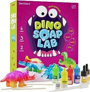 Dino Soap Making Kit for Kids - Dinosaur Science Toys Kits - Gifts for Kids All Ages - STEM DIY Activity Craft Kits - Crafts Gift for Boys and Girls, Age 3-5 6, 7, 8-12 Year Old