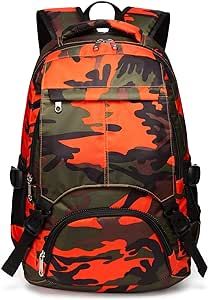 BLUEFAIRY Kids Backpack for Boys Girls Primary School Bags Bookbags for Children (Camouflage Orange)