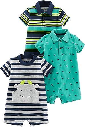 Simple Joys by Carter's Baby Boys' Rompers, Pack of 3