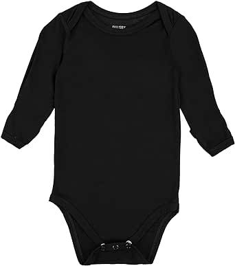 Baby Bodysuit with Mitten Cuffs, Bamboo Bodysuits Long Sleeve Pajamas for Boy Girl