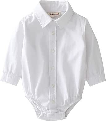 MOMOLAND Infant Baby Boys Woven Button Up Bodysuit Shirt