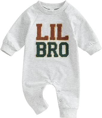 Newborn Baby Boy Girl Fall Outfit Romper Football Game Day Embroidery Onesie Jumpsuit Bodysuit Infant Winter Clothes