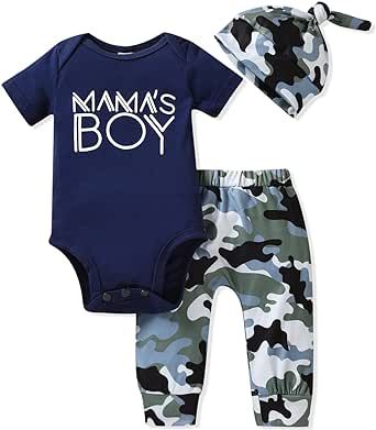 Aalizzwell Baby Boys Summer Clothes Short Sleeve Bodysuit Pants Outfit
