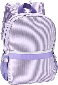 ONGLYP Lightweight Toddler Backpack for Girls,Seersucker Preschool Bookbag for Kids,Cute Pleated Children Kindergarten Backpack,SMALL (Purple, Small)