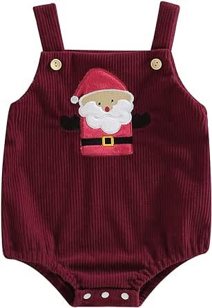 Xdftwdmgqe Christmas Baby Boy Girl Outfits Corduroy Rompers Infant Elk Embroidery Overall Jumpsuit Newborn Winter Clothes