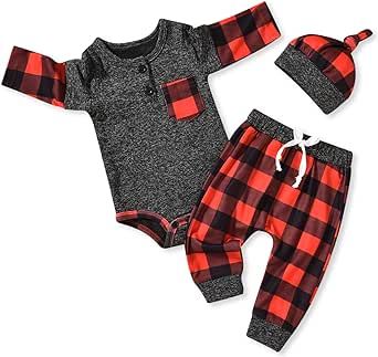 Aalizzwell Newborn Infant Baby Boys Fall Winter Outfit