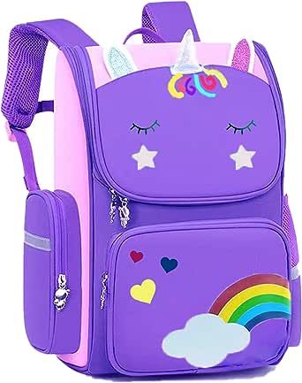 HT HONOR . TRUST Girls Backpack for Preschool 15inch Kids Backpacks for Girls Purple Bookbags Kindergarten Children's School bags