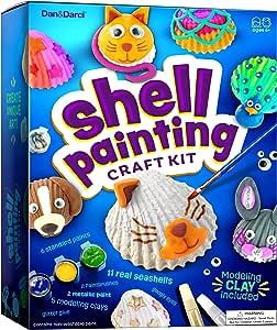 Kids Sea Shell Painting Kit - Arts & Crafts Gifts for Boys and Girls Ages 4-12 - Craft Activities Kits - Creative Art Activity Gift Toys for Age 4, 5, 6, 7, 8, 9, 10, 11 & 12 Year Old 4-6, 4-8, 8-12