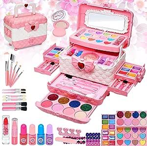 Kids Makeup Kit for Girl - Kids Makeup Kit Toys for Girls,Play Real Makeup Girls Toys,Washable Make Up for Little Girls,Non Toxic Toddlers Cosmetic for Children Age 3-12 Years Old,Teen