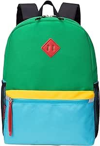 HawLander Little Kids Backpack for Boys Toddler School Bag Fits 3 to 6 years old, 15 inch, Green Blue