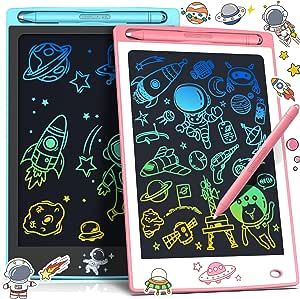 Hockvill LCD Writing Tablet for Kids 2 Pack, 8.8 Inch Learning Toys Drawing Pad for 3 4 5 6 7 8 Year Old Girls Boys, Reusable Doodle Magnetic Board Toddler Travel Essentials Birthday Gift for Children