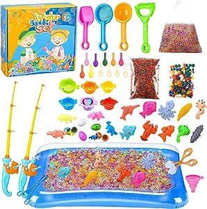 MAGICLUB Water Beads Set,Non-Toxic Water Beads Sensory Toy for Kids,Contains 40000 Small Sensory Beads,100 Jumbo Water Beads,Water Beads Sensory Bin for Kids,Gift for 5 6 7 8 9 10 Year Old