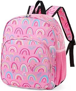 CLUCI Kids Backpack for Boys Girls Toddler Backpack for Preschool Kindergarten Child Cute Daycare Bookbag Travle Pink Rainbow