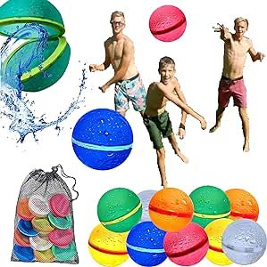 YODEL WAY 12 pack Reusable Magnetic Water Balloons Yard Games Toddler bath toys Pool Toys Beach Toys Kids Outdoor Games Family Games Toddler pool toys