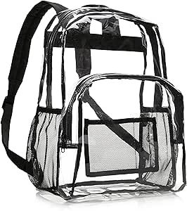 Amazon Basics School Backpack, Clear