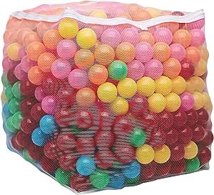Amazon Basics BPA Free Crush-Proof Plastic Pit Ball with Storage Bag, Toddlers Kids 12+ Months, Pack of 1000 Balls, 6 Bright Colors